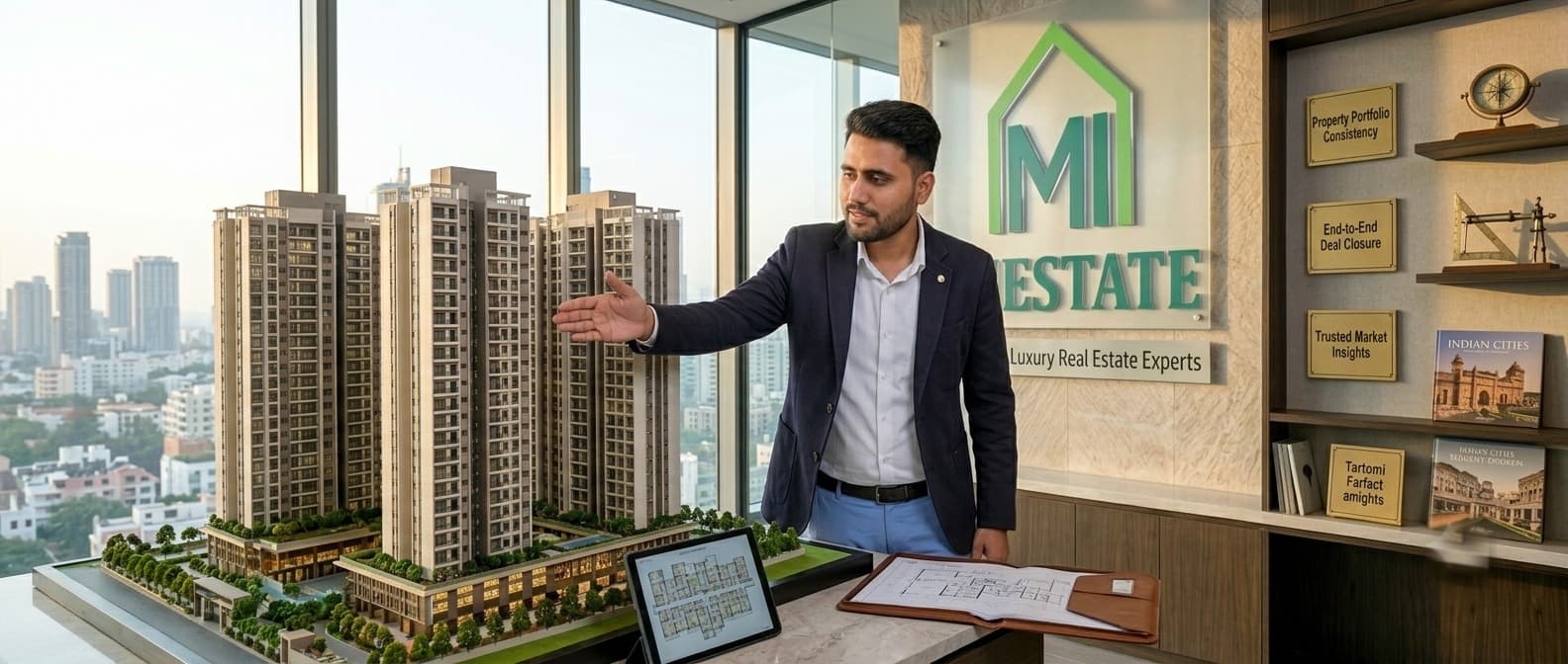 Rohit Kumar, Lead Property Consultant at MI Estate, presenting a verified Bangalore project